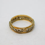 9ct Yellow Gold & Sterling Silver Paste Set Eternity Ring Antique c1920s Deco