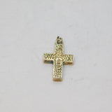 Sterling Silver Fire Opal Minimalist Cross Charm Pendant Modern c1990s