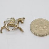 Sterling Silver Trotting Saddled Horse Charm Pendant Vintage c1970