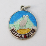 Sterling Silver Enamel Jasper Park Charm Pendant Vintage c1970