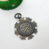 Sterling Silver Swimming or Diving Fob Medal Antique 1921 Birmingham Art Deco