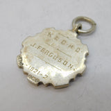 Sterling Silver & Enamel Sporting Fob Medal Antique 1921 Birmingham Deco
