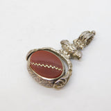 Sterling Silver Bloodstone & Carnelian Spinner Fob Vintage London