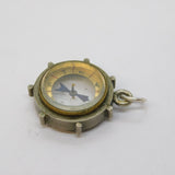 Victorian Silver Plated Working Compass Travel Fob Pendant Antique c1890s