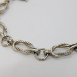 Sterling Silver Square Knot Style With Safety Chain Bracelet Contemporary c2000