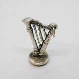 Victorian Sterling Silver Carnelian 'L' Initial Intaglio Harp Fob Antique 1897