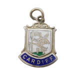Sterling Silver Enamel Cardiff Charm Pendant Vintage c1970s