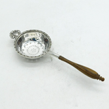 Sterling Silver & Wooden Handled Tea Strainer Vintage 1986 Sheffield
