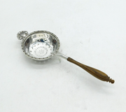 Sterling Silver & Wooden Handled Tea Strainer Vintage 1986 Sheffield