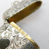 Edwardian Sterling Silver Connemara Marble Vesta Case Antique 1902 Birmingham