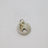 Sterling Silver Horse Head In Horseshoe Charm Pendant Vintage c1970
