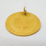 King George III 22ct Gold Spade Guinea Coin Pendant Antique 1794 Fine