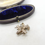 Sterling Silver Military Helicopter Charm Pendant Vintage c1970
