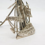 Victorian Sterling Silver Naval Ship Menu Holder Antique 1896 London