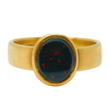 Victorian 18ct Yellow Gold & Bloodstone Signet Ring Antique 1875 London