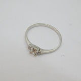 Sterling Silver 3 Stone Spinel Stacking Band Dress Ring Modern c1990 Size M 1/2