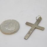 Sterling Silver Cross Charm Pendant Vintage c1970