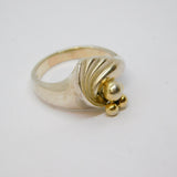Sterling Silver Studio Style Textured Patterned Ring Vintage c1970 Size O 1/2