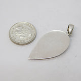 Sterling Silver Abalone Shell Set Drop Charm Pendant Vintage c1970s