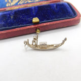 Sterling Silver Venetian Gondolier Charm Pendant Vintage c1970