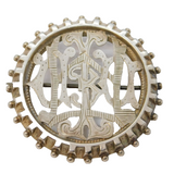 Victorian Sterling Silver Monogram Initials Sweetheart Brooch Antique c1880