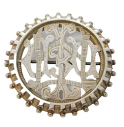 Victorian Sterling Silver Monogram Initials Sweetheart Brooch Antique c1880