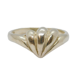 Sterling Silver Shell Pattern Dress Band Ring Vintage c1970 Size K