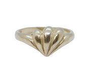 Sterling Silver Shell Pattern Dress Band Ring Vintage c1970 Size K
