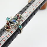 Sterling Silver Ring With Glass Beads Vintage c1970 Size K 1/2