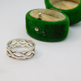 Sterling Silver Celtic Wave Style Open Band Ring Vintage c1970 Size N 1/2