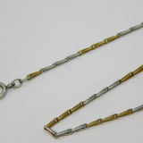19th Century Nickel & Brass Set Single Albert Watch Chain Antique c1880s