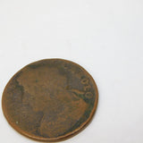 King Charles II AE Halfpenny Coin Antique 1660-1685 Worn Condition