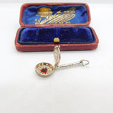 Nuvo Sterling Silver Long Frying Pan Charm Pendant Vintage c1970