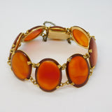 Victorian Scottish 18ct Gold & Carnelian Agate Panel Bracelet Antique c1860s