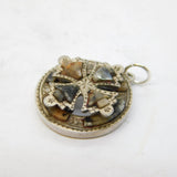 Victorian Scottish Sterling Silver, Granite & Agate Cross Pendant Antique c1860s