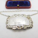 Sterling Silver Shell Pattern Edge Sherry Decanter Label 1994 Sheffield Vintage