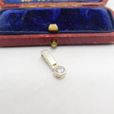 Sterling Silver Diamond Paste Drop Charm Pendant Vintage c1970