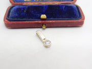 Sterling Silver Diamond Paste Drop Charm Pendant Vintage c1970