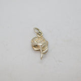 Sterling Silver Single Rose Flower Stamped "MUM" Charm Pendant Vintage c1970s