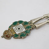 Edwardian Sterling Silver Enamel Rifle Form Teaspoon Antique 1908 Birmingham