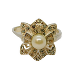 Sterling Silver Marcasite & Pearl Art Deco Dress Ring Antique c1930 Size Q