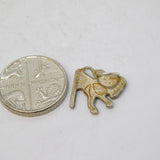 Sterling Silver Lion Rampant Charm Pendant Vintage c1970