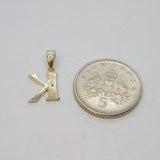 Sterling Silver Single Moissanite Set "K" Initial Pendant Vintage c1970