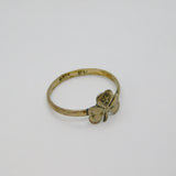 Scandinavian 830 Silver Shamrock & Star Studio Band Ring Antique c1900 Size O