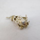 Sterling Silver Wise Owl with Little Birds Inside Charm Pendant Vintage c1970