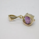 Sterling Silver Cabochon Moonstone With Amethyst Charm Pendant Vintage c1990