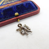 Sterling Silver Farmer with Baskets Charm Pendant Vintage c1970