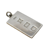 Sterling Silver Bullion Bar Ingot with Cameo Pendant Vintage 1978 Birmingham