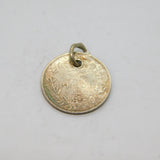 Victorian Sterling Silver Sixpence Coin Charm Pendant Antique 1889