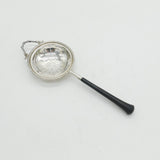 Sterling Silver & Turned Wooden Handle Tea Strainer Vintage 1965 Birmingham